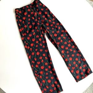 H&M Poppy Print Wide Leg Pants